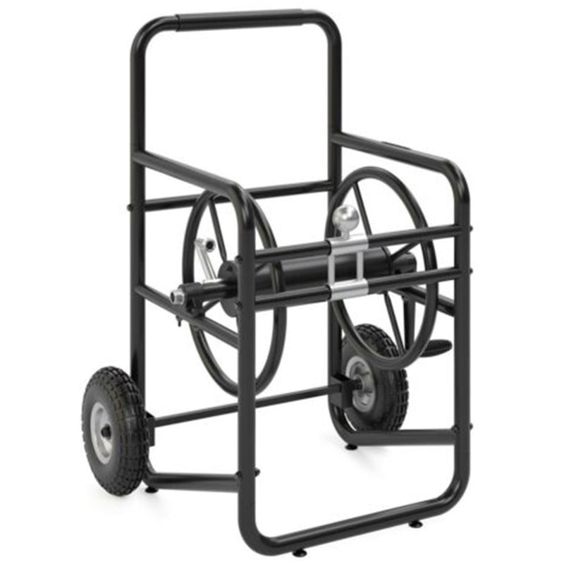 Suncast Professional Portable 200 Foot Garden Hose Reel Cart with Wheels, Black