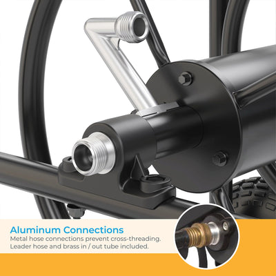Suncast Professional Portable 200 Foot Garden Hose Reel Cart with Wheels, Black - VMInnovations