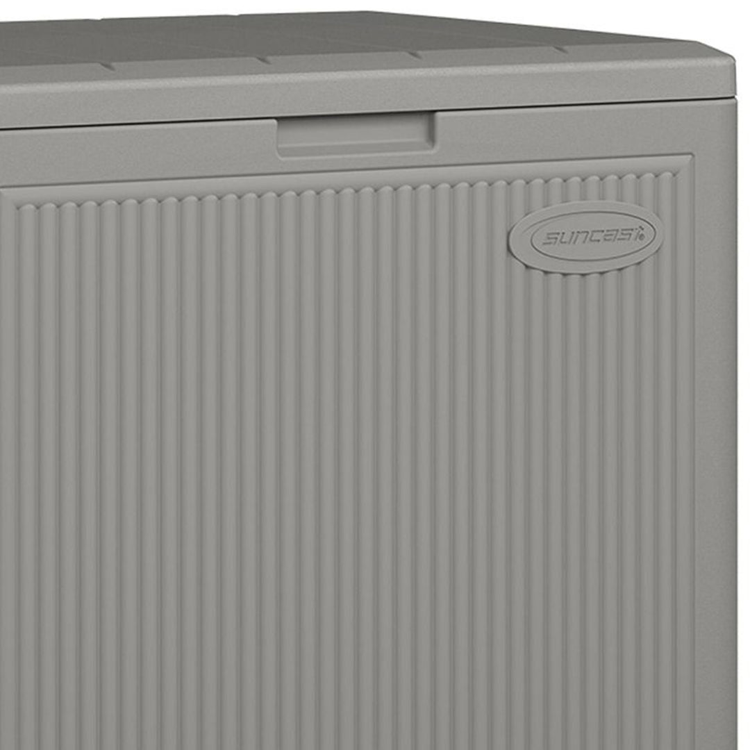 Suncast 22 Gallon Indoor Outdoor Small Patio Deck Box Storage Chest, Stoney