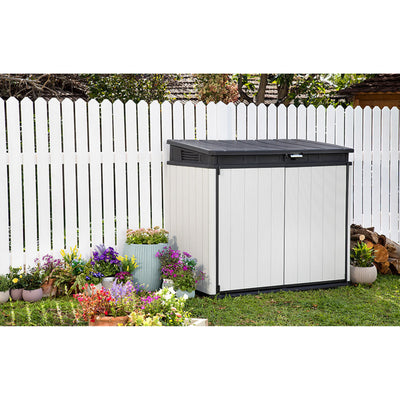 Keter Premier XL Outdoor All Weather Patio Garden Storage Tool Shed, Light Grey - VMInnovations