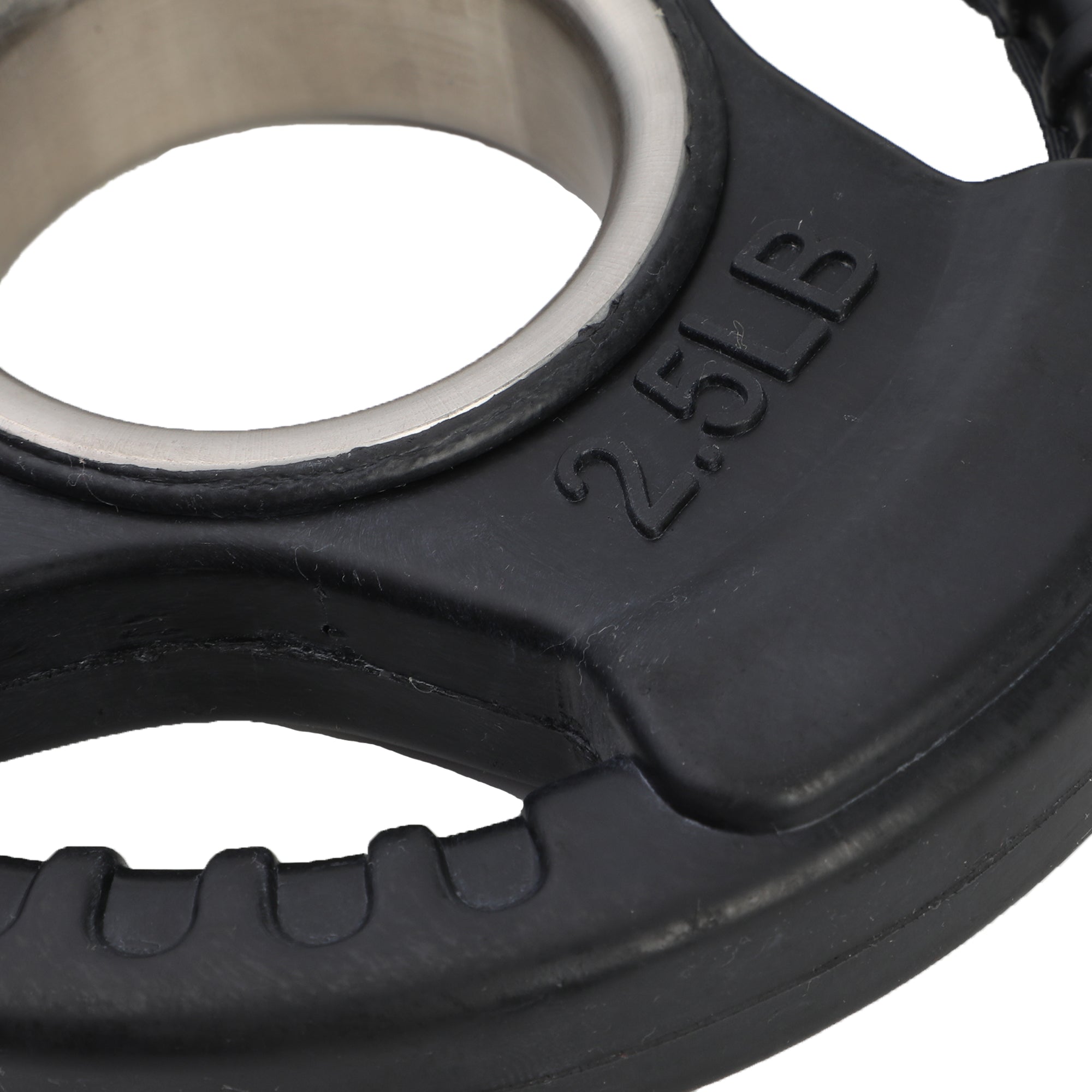 HolaHatha 2.5lb Olympic Rubber Coated Plate w/Tri Grip Handle, Black (Open Box) - VMInnovations