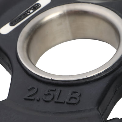 HolaHatha 2.5lb Olympic Rubber Coated Plate w/Tri Grip Handle, Black (Open Box) - VMInnovations