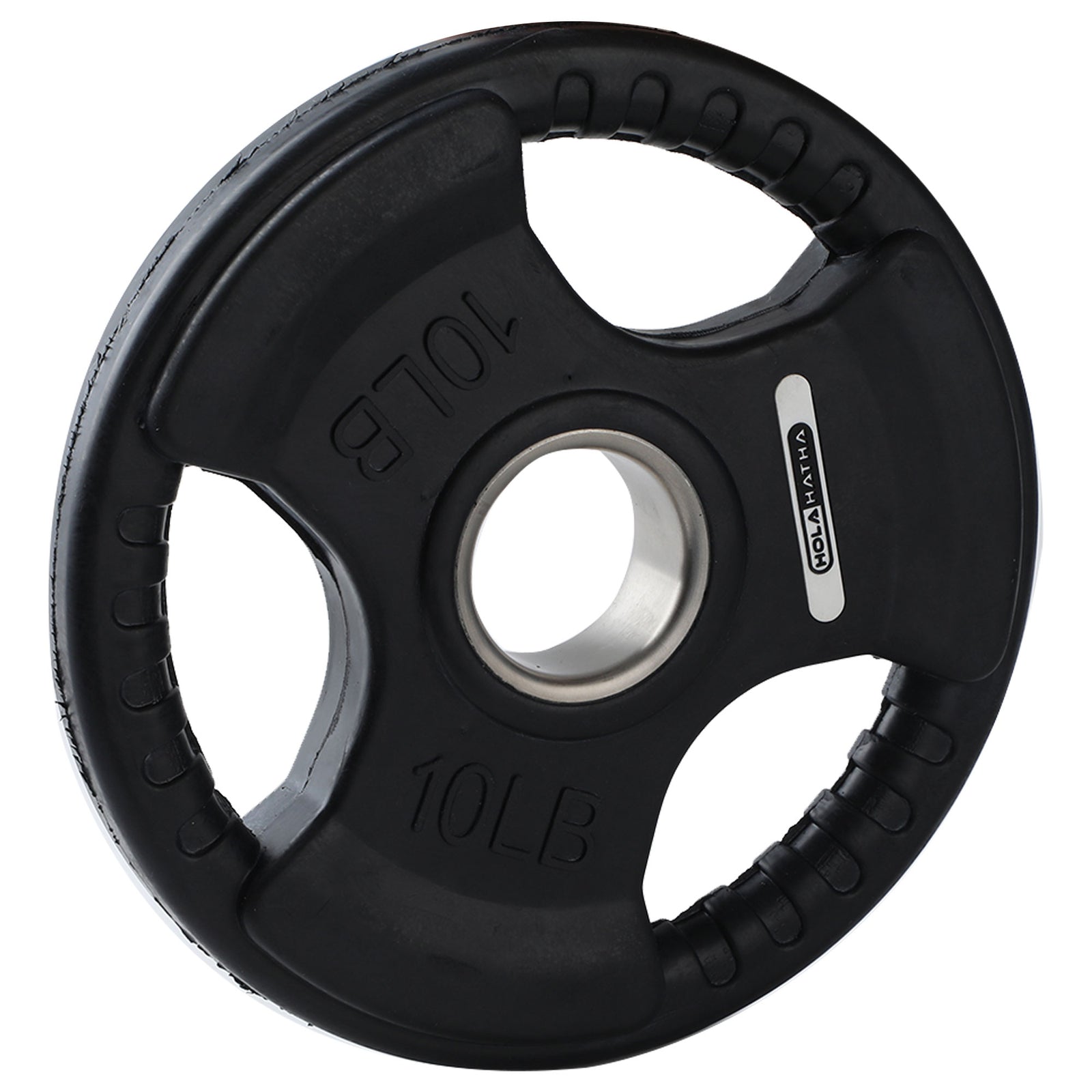 HolaHatha 10lb Olympic Rubber Coated Weight Plates w/Handle (Set of 2)(Open Box) - VMInnovations