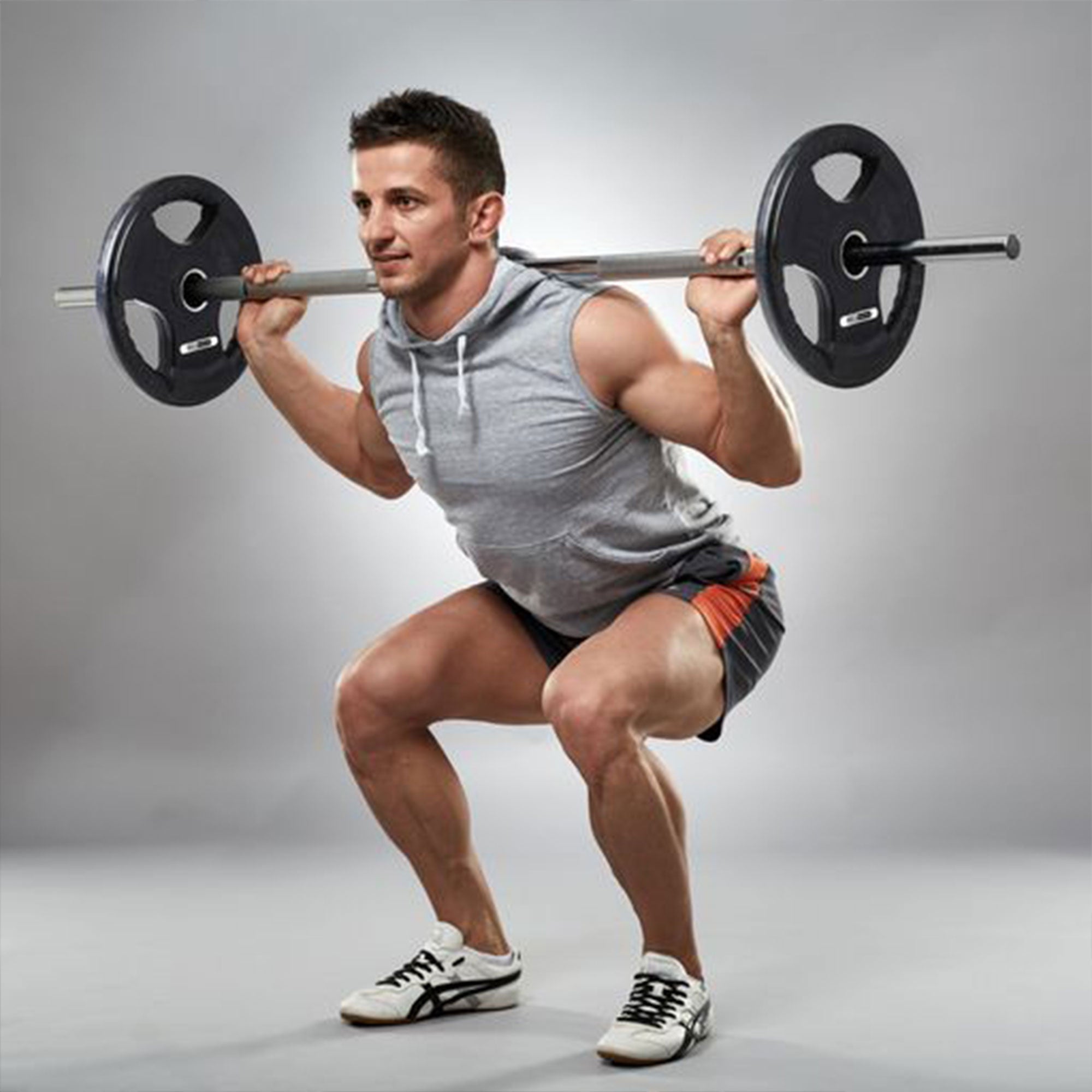 HolaHatha 25lb Rubber Coated Weight Plates w/Tri Grip Handle (2pc) (Open Box) - VMInnovations