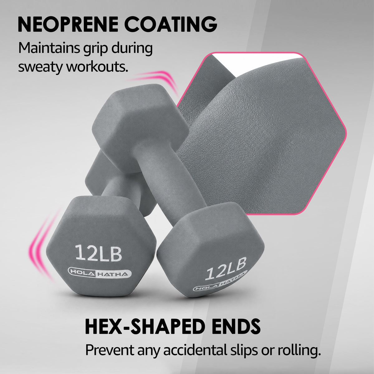 HolaHatha Dumbbell Hand Weights Set & Rack for Home Workout, 76 Lbs, Multicolor