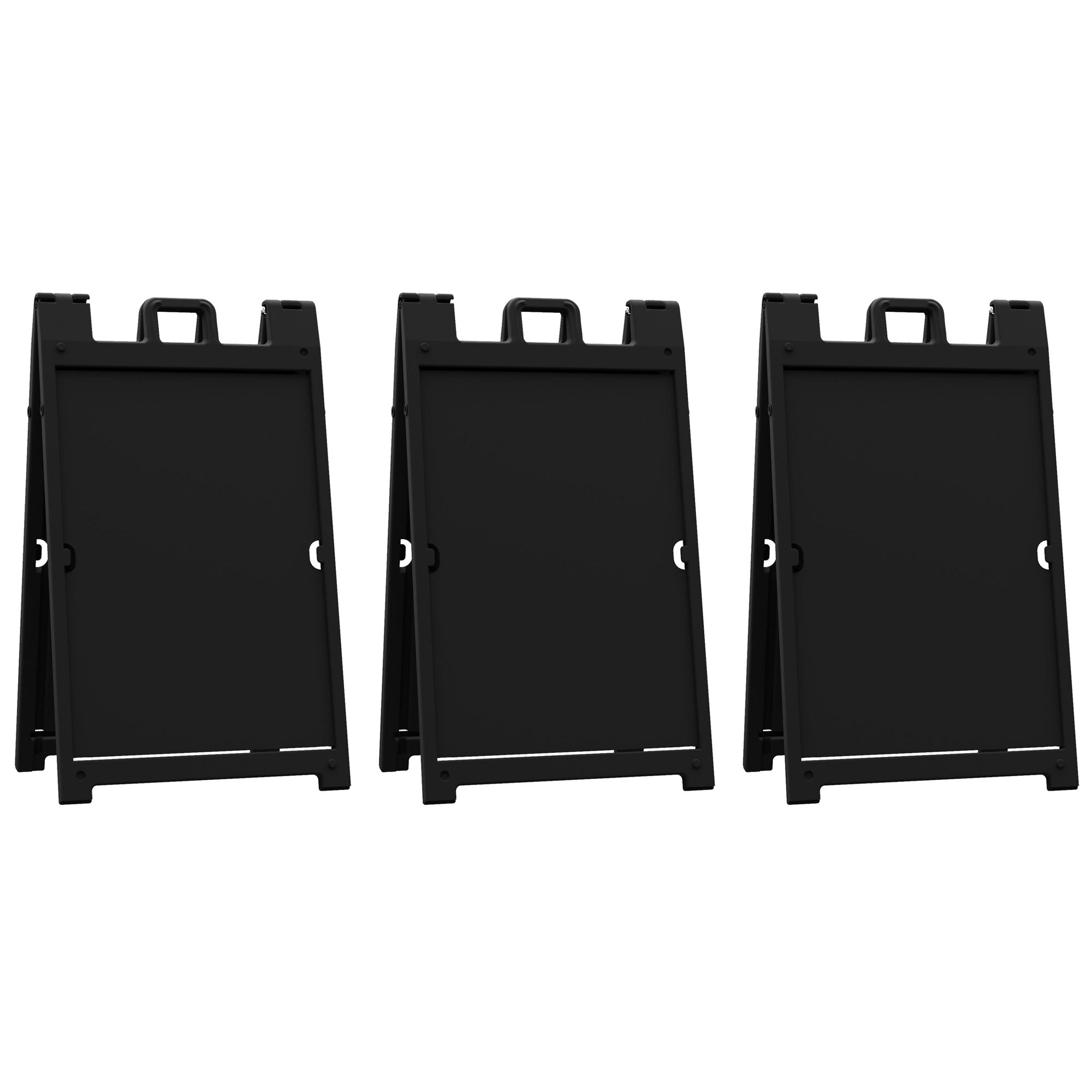 Plasticade Deluxe Signicade Folding Double Sided Sign Stand, Black (3 Pack) - VMInnovations