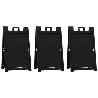 Plasticade Deluxe Signicade Folding Double Sided Sign Stand, Black (3 Pack) - VMInnovations
