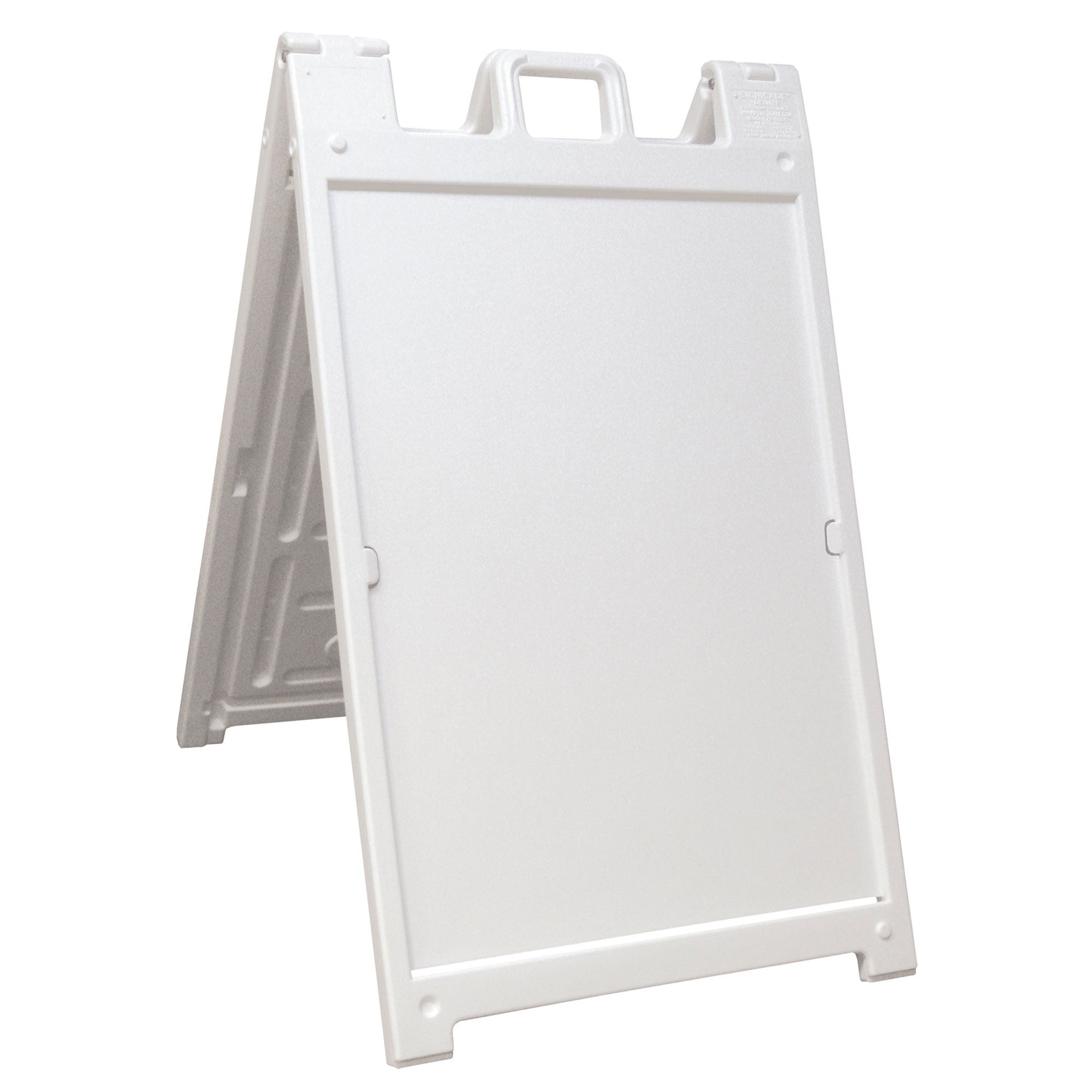 Plasticade Deluxe Signicade Folding Double Sided Sign Stand, White (3 Pack) - VMInnovations
