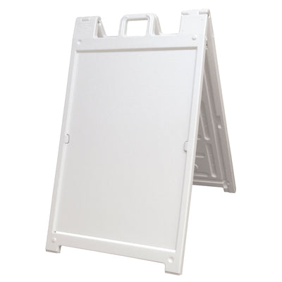 Plasticade Deluxe Signicade Folding Double Sided Sign Stand, White (3 Pack) - VMInnovations