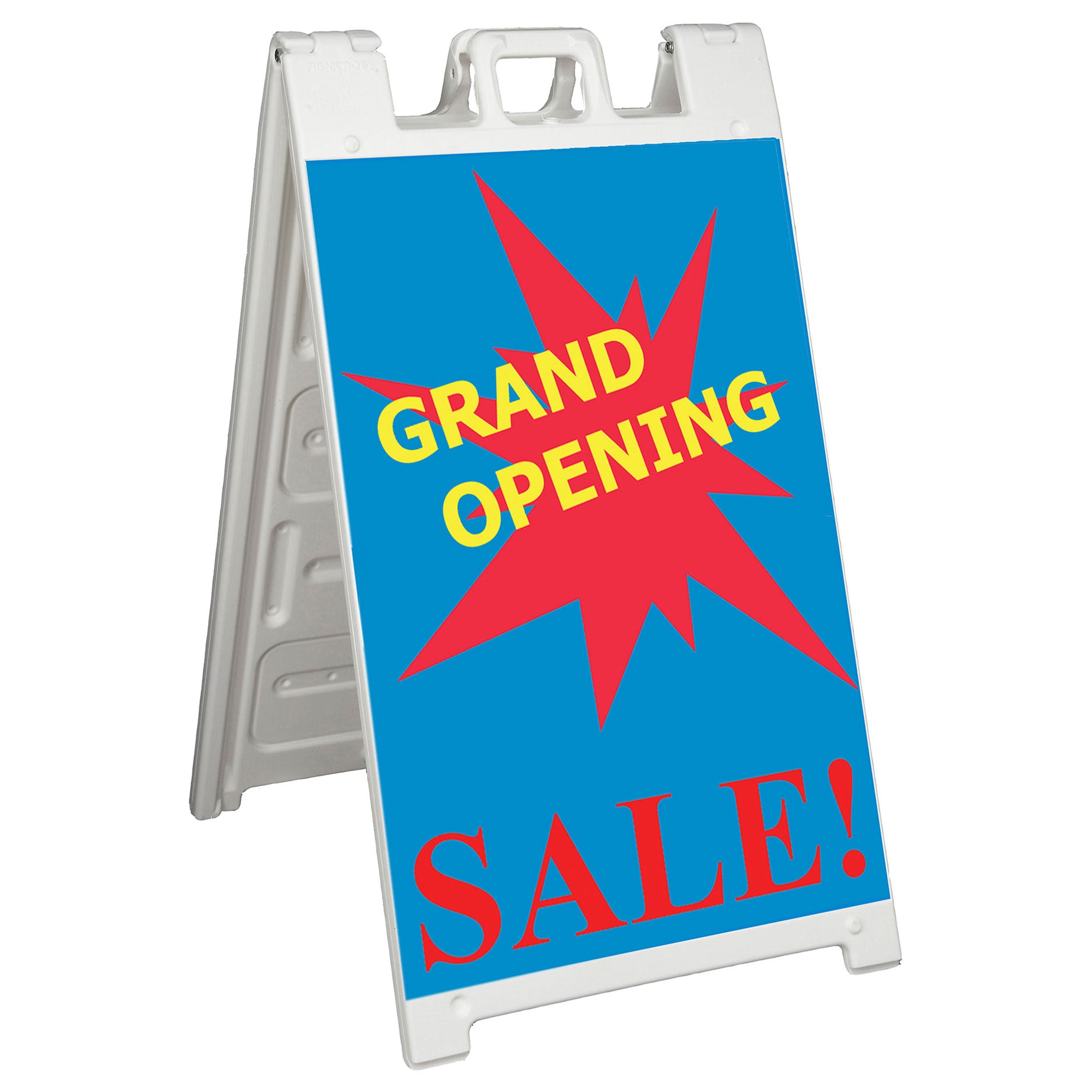 Plasticade Deluxe Signicade Folding Double Sided Sign Stand, White (3 Pack) - VMInnovations