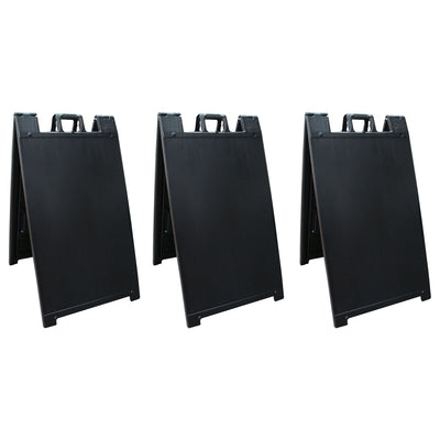 Plasticade Signicade Folding Sidewalk Double Sided Sign Stand, Black (3 Pack) - VMInnovations