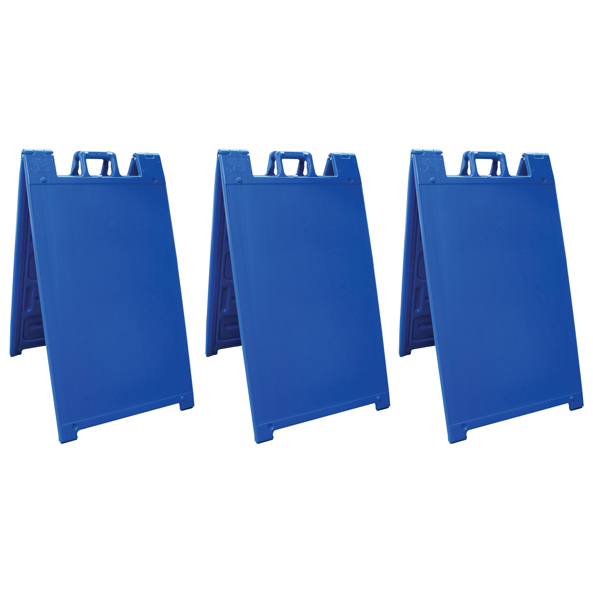 Plasticade Signicade Folding Sidewalk Double Sided Sign Stand, Blue (3 Pack)