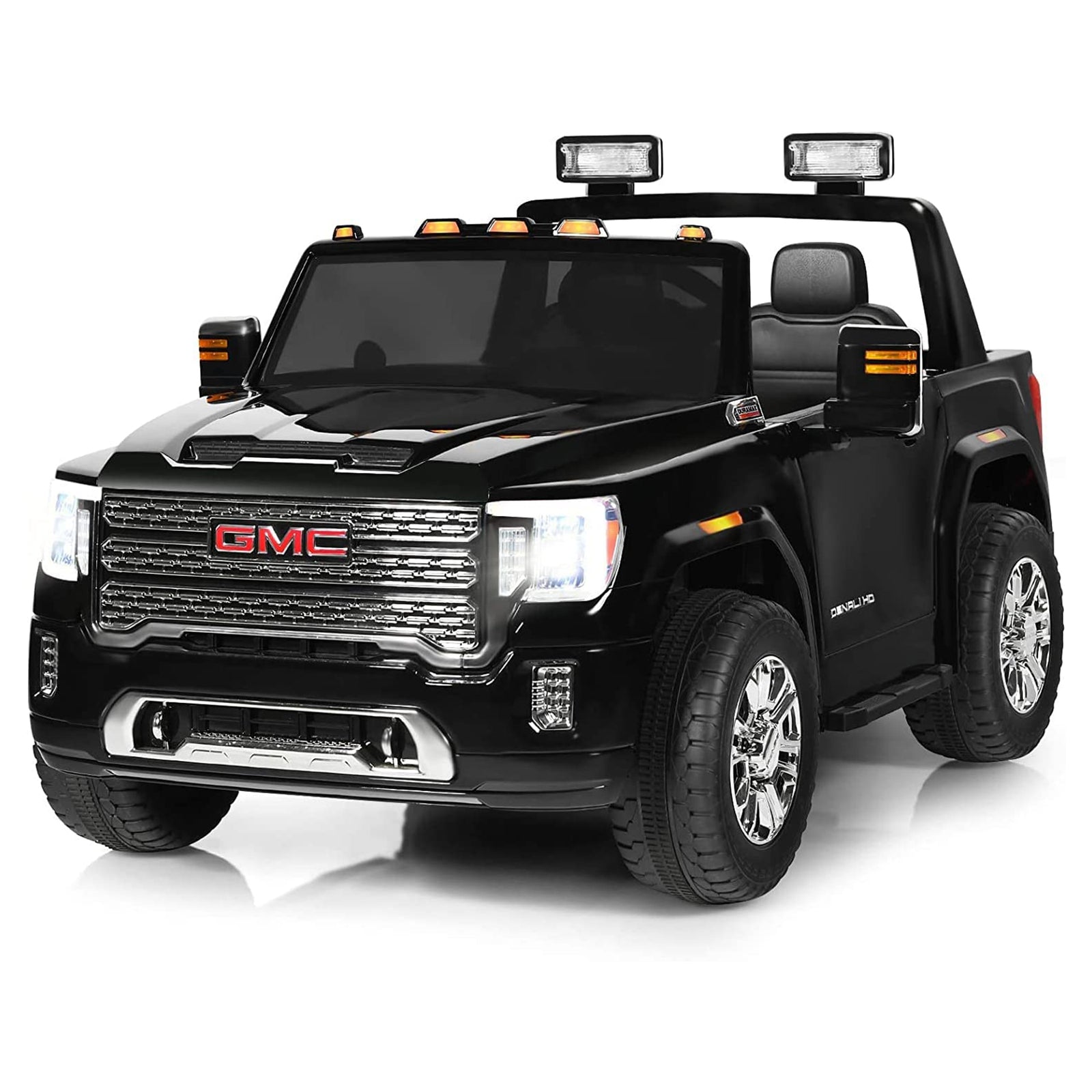 DAKOTT GMC Sierra Denali HD 2 Seater 12V Ride On Electric Vehicle, Black (Used) - VMInnovations