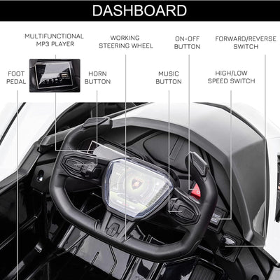 Dakott Lamborghini Gran Turismo V12 Battery Power Ride On Toy, Pink (For Parts) - VMInnovations
