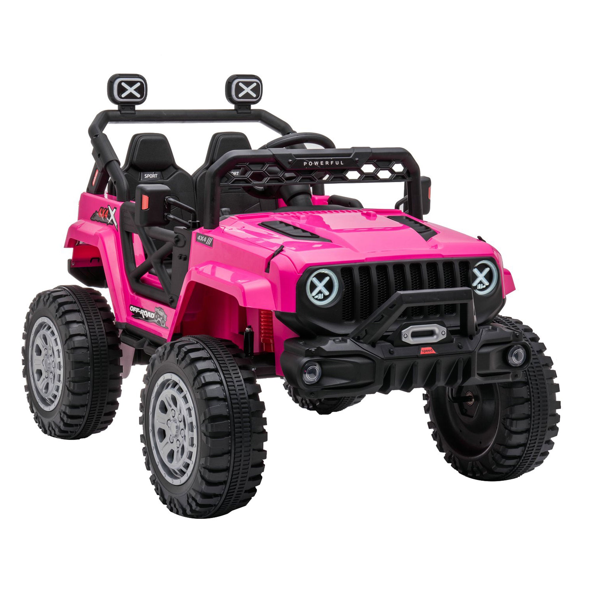 DAKOTT 12V Ride On Truck Electric Off Road Car w/Remote Control for Kids, Pink - VMInnovations