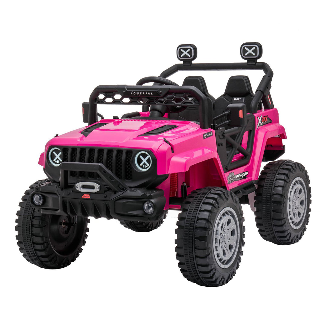 DAKOTT 12V Ride On Truck Electric Off Road Car w/Remote Control for Kids, Pink