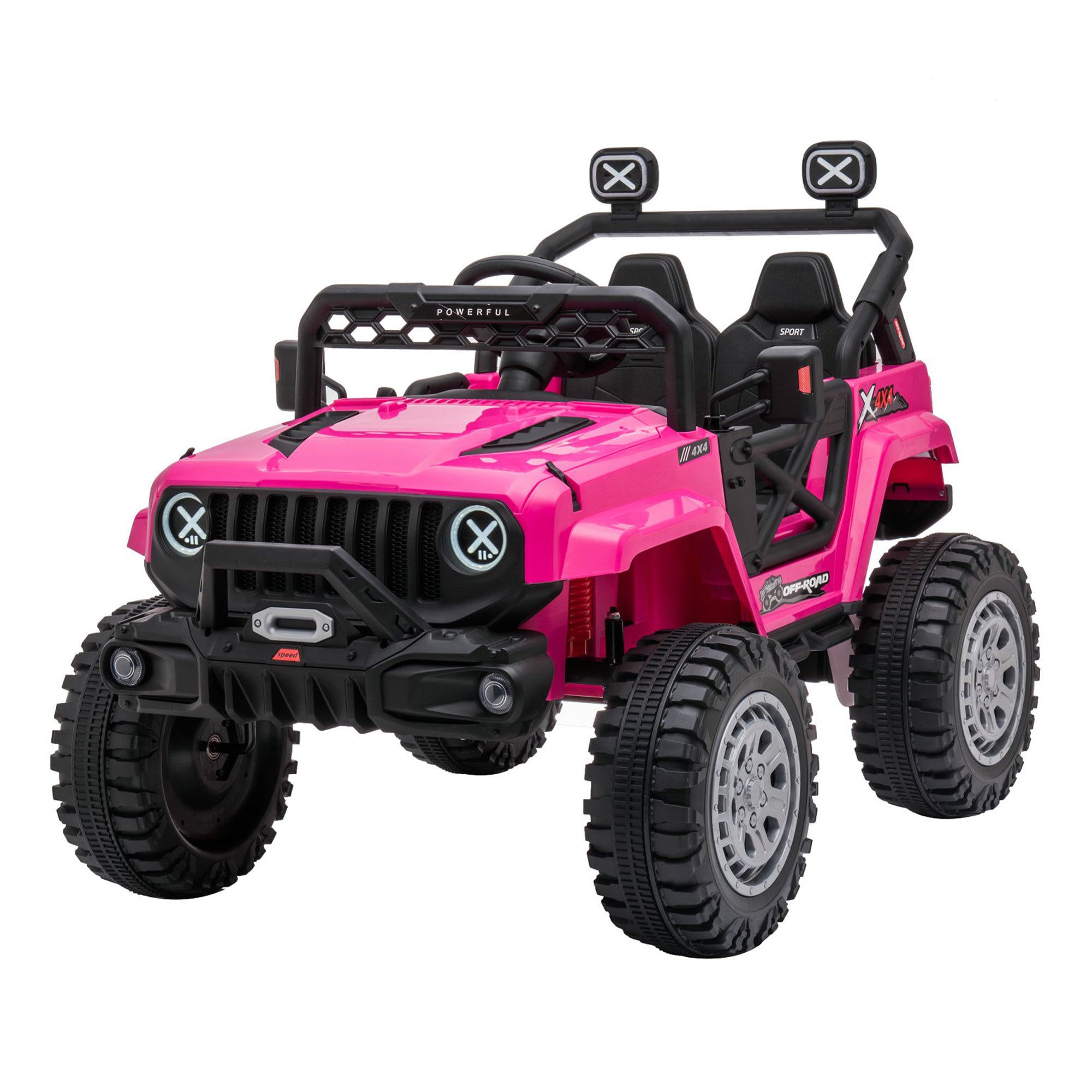 DAKOTT 12V Ride On Truck Electric Off Road Car w/Remote Control for Kids, Pink - VMInnovations