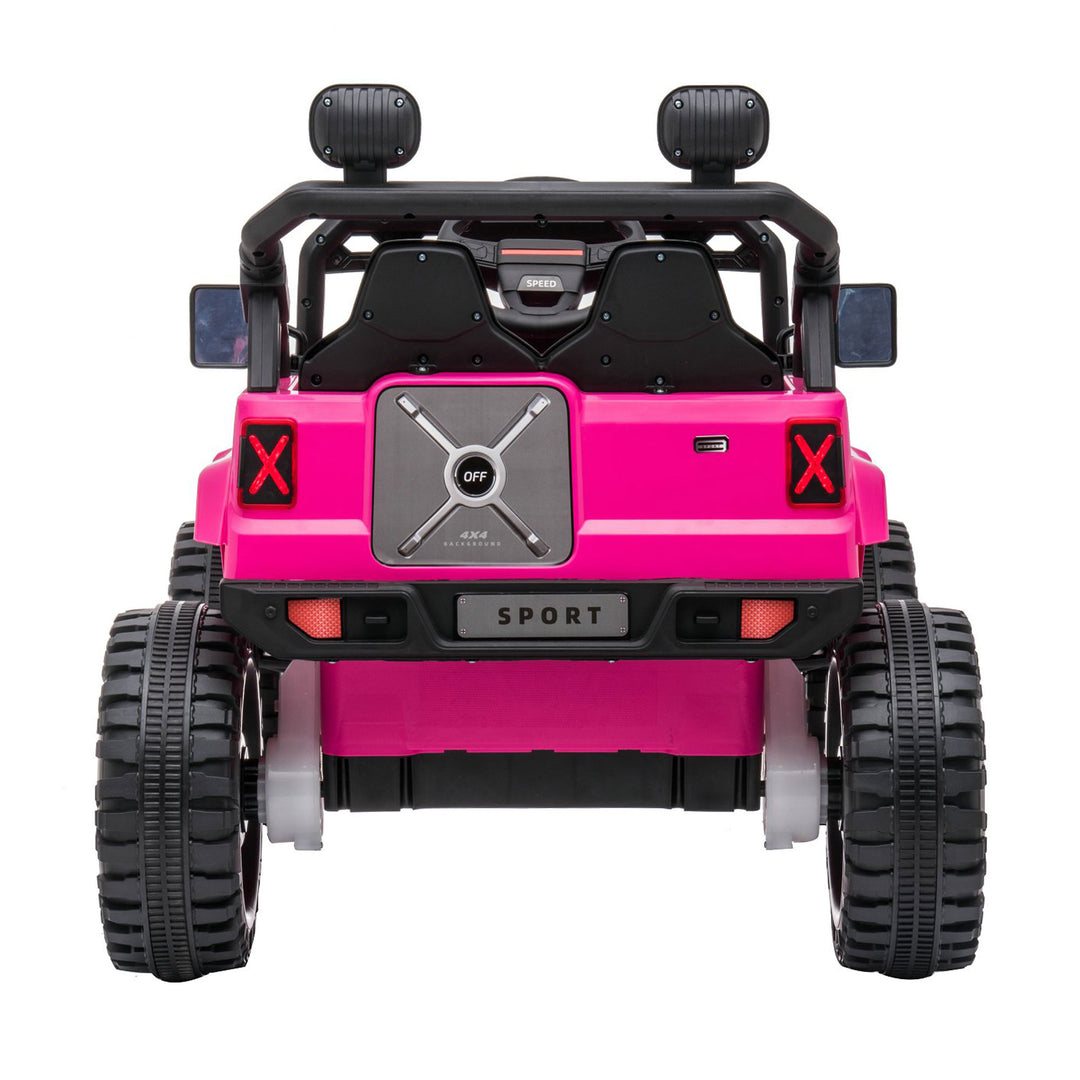 DAKOTT 12V Ride On Truck Electric Off Road Car w/Remote Control for Kids, Pink