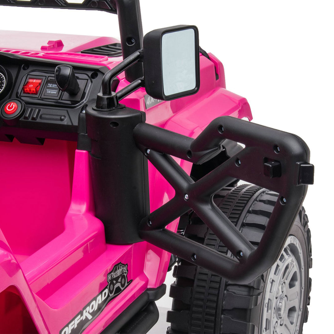 DAKOTT 12V Ride On Truck Electric Off Road Car w/Remote Control for Kids, Pink