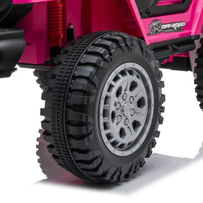 DAKOTT 12V Ride On Truck Electric Off Road Car w/Remote Control for Kids, Pink