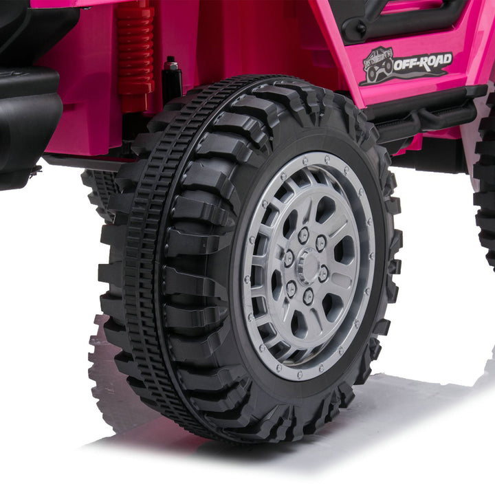 DAKOTT 12V Ride On Electric Off Road Car w/Remote Control, Pink (Open Box)