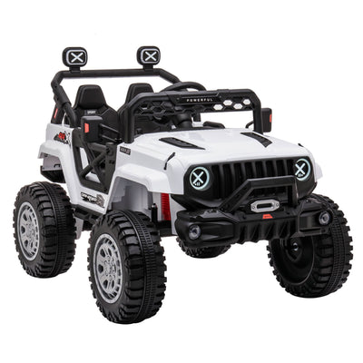 DAKOTT 12V Ride On Truck Electric Off Road Car w/Remote Control, White(Open Box)