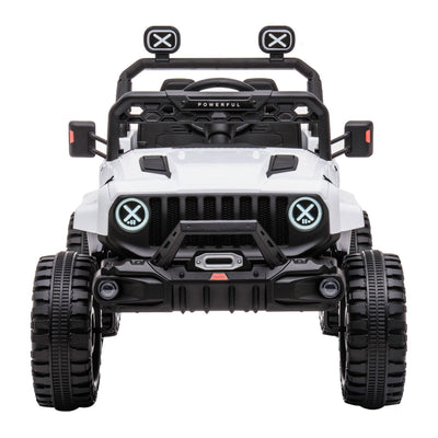 DAKOTT 12V Ride On Truck Electric Off Road Car w/Remote Control, White(Open Box)