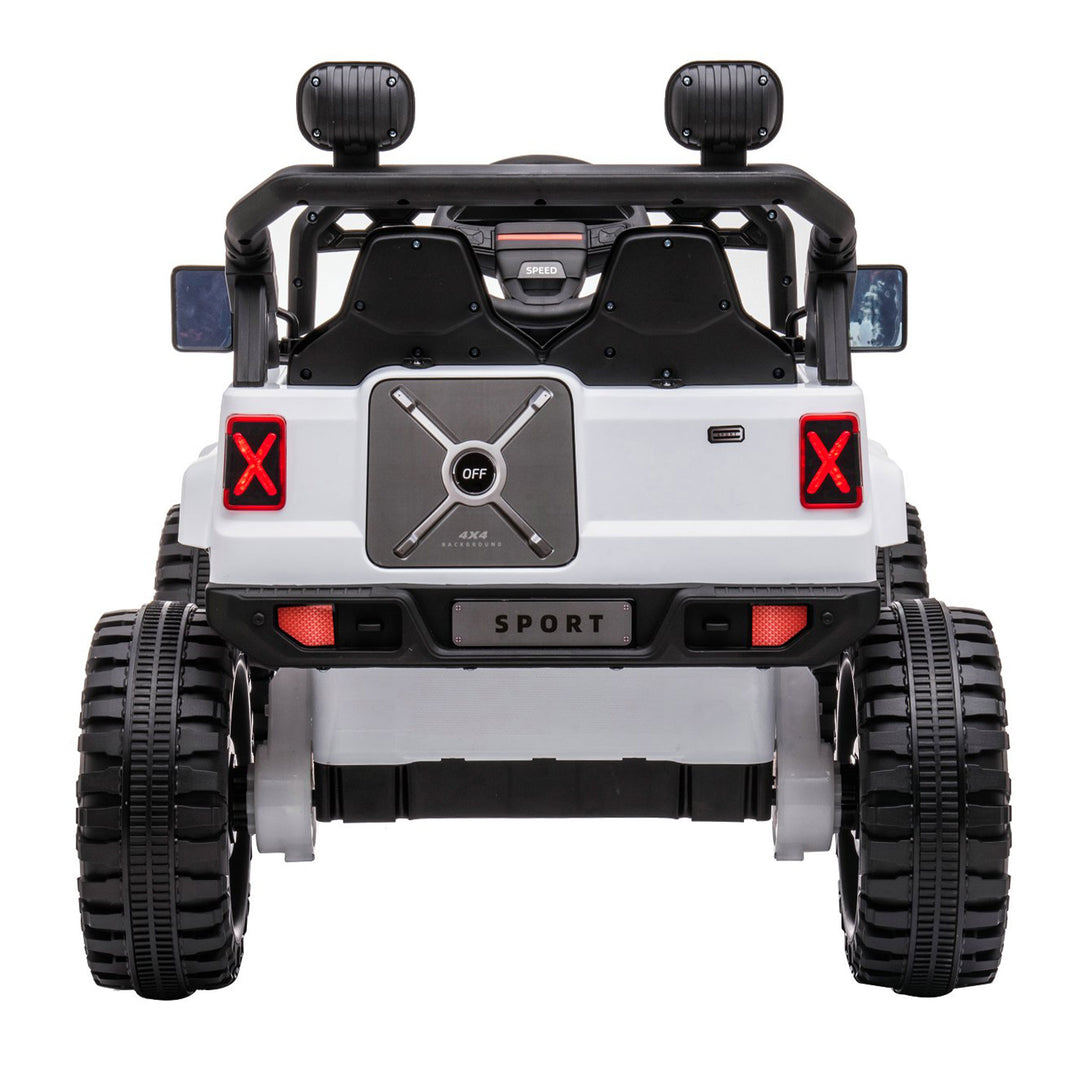 DAKOTT 12V Ride On Truck Electric Off Road Car w/Remote Control for Kids, White