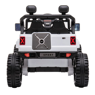 DAKOTT 12V Ride On Truck Electric Off Road Car w/Remote Control, White(Open Box) - VMInnovations