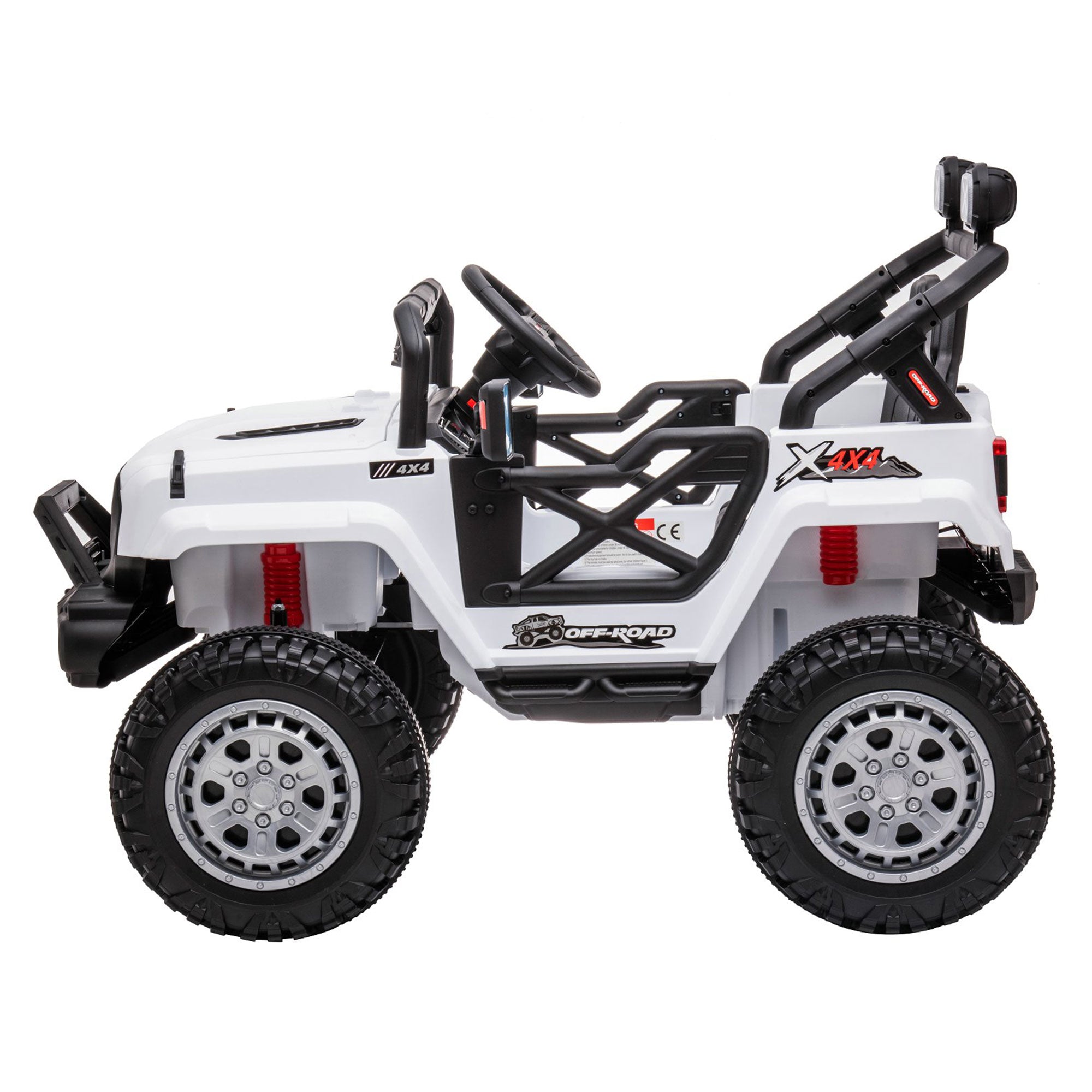 DAKOTT 12V Ride On Truck Electric Off Road Car w/Remote Control, White(Open Box) - VMInnovations