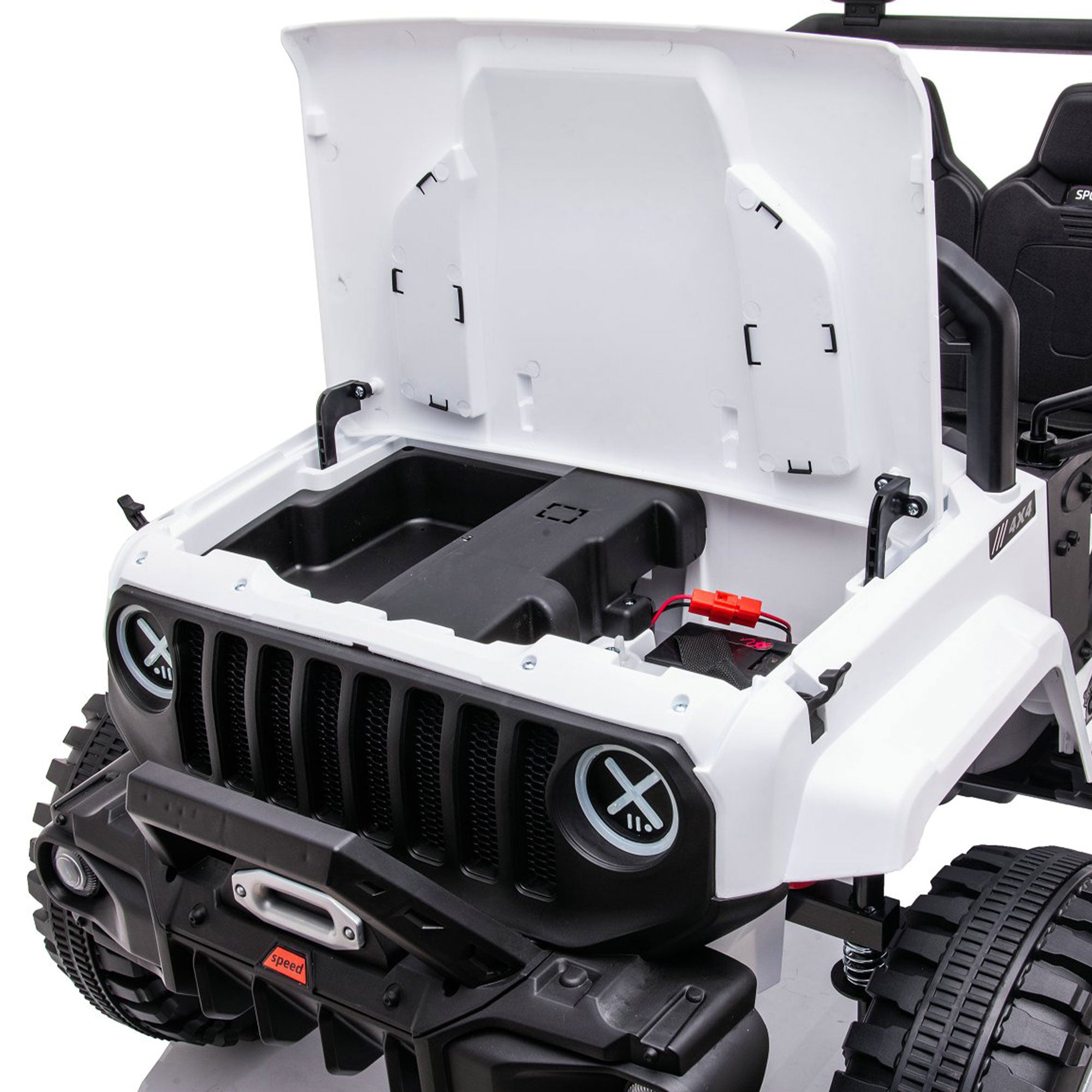 DAKOTT 12V Ride On Truck Electric Off Road Car w/Remote Control, White(Open Box) - VMInnovations