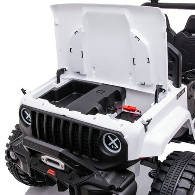 DAKOTT 12V Ride On Truck Electric Off Road Car w/Remote Control, White(Open Box) - VMInnovations