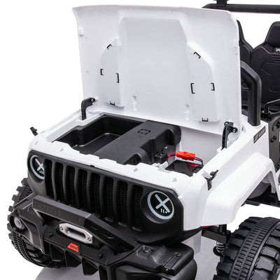 DAKOTT 12V Ride On Truck Electric Off Road Car w/Remote Control, White(Open Box)