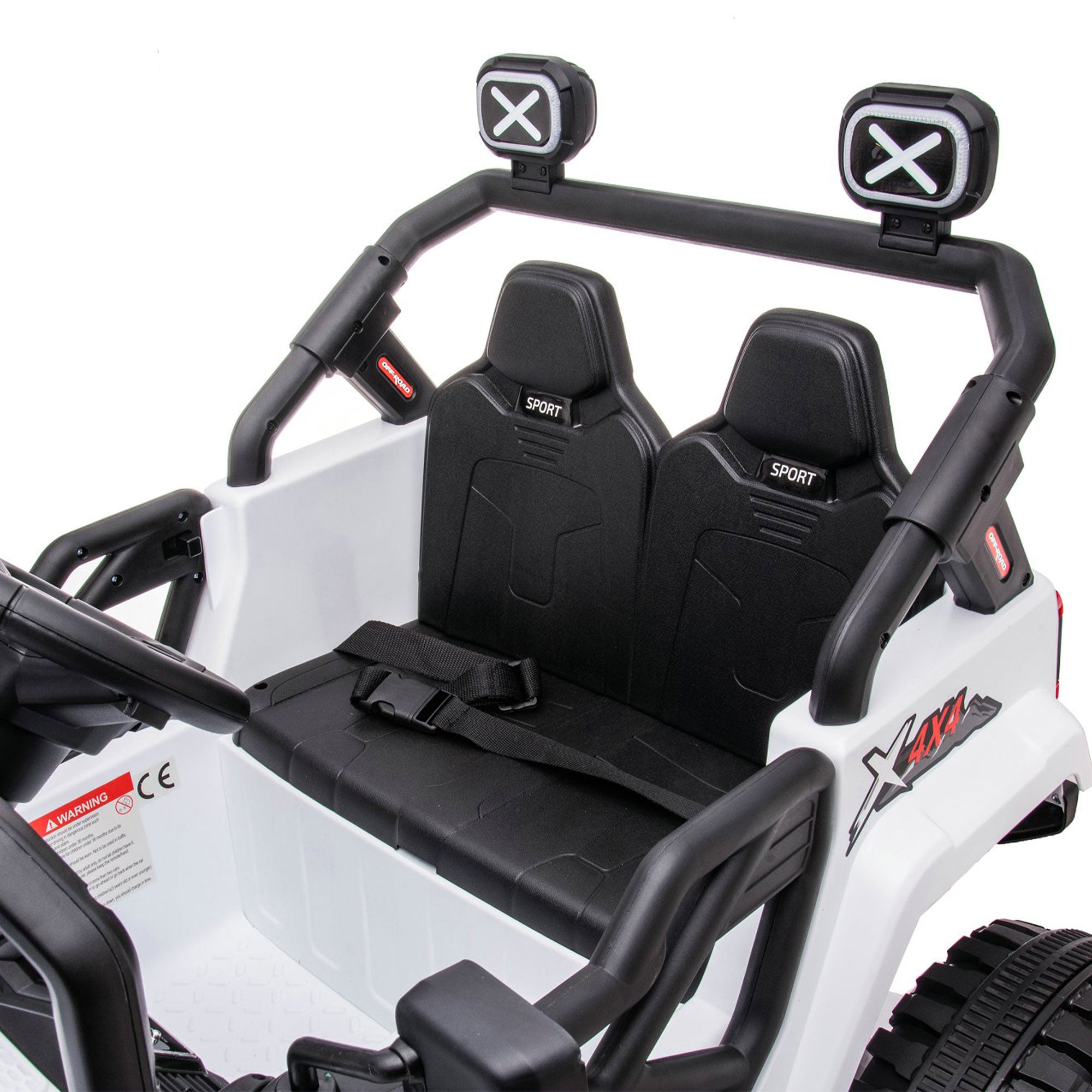 DAKOTT 12V Ride On Truck Electric Off Road Car w/Remote Control, White(Open Box) - VMInnovations
