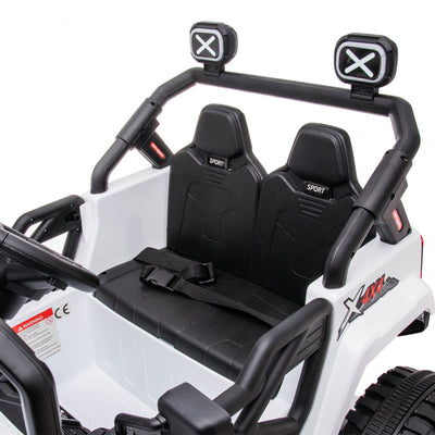 DAKOTT 12V Ride On Truck Electric Off Road Car w/Remote Control, White(Open Box) - VMInnovations