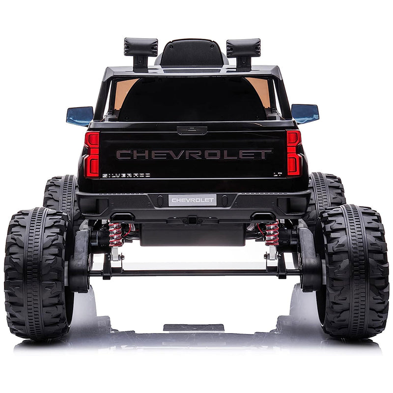 Dakott Chevy Silverado Z71 4x4 Big Wheels Trail Car Ride On Monster Truck, Black