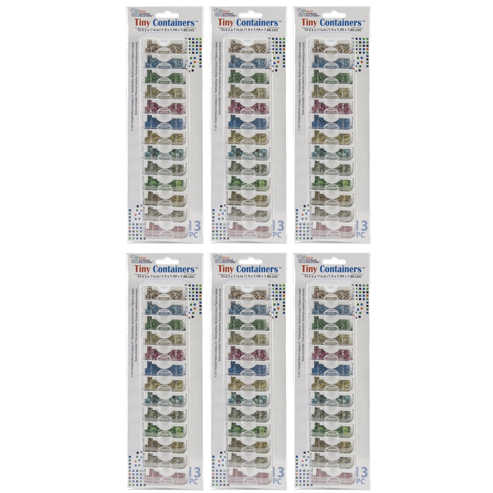 Elizabeth Ward Bead Storage Solutions 13 Piece Craft Storage Containers (6 Pack) - VMInnovations