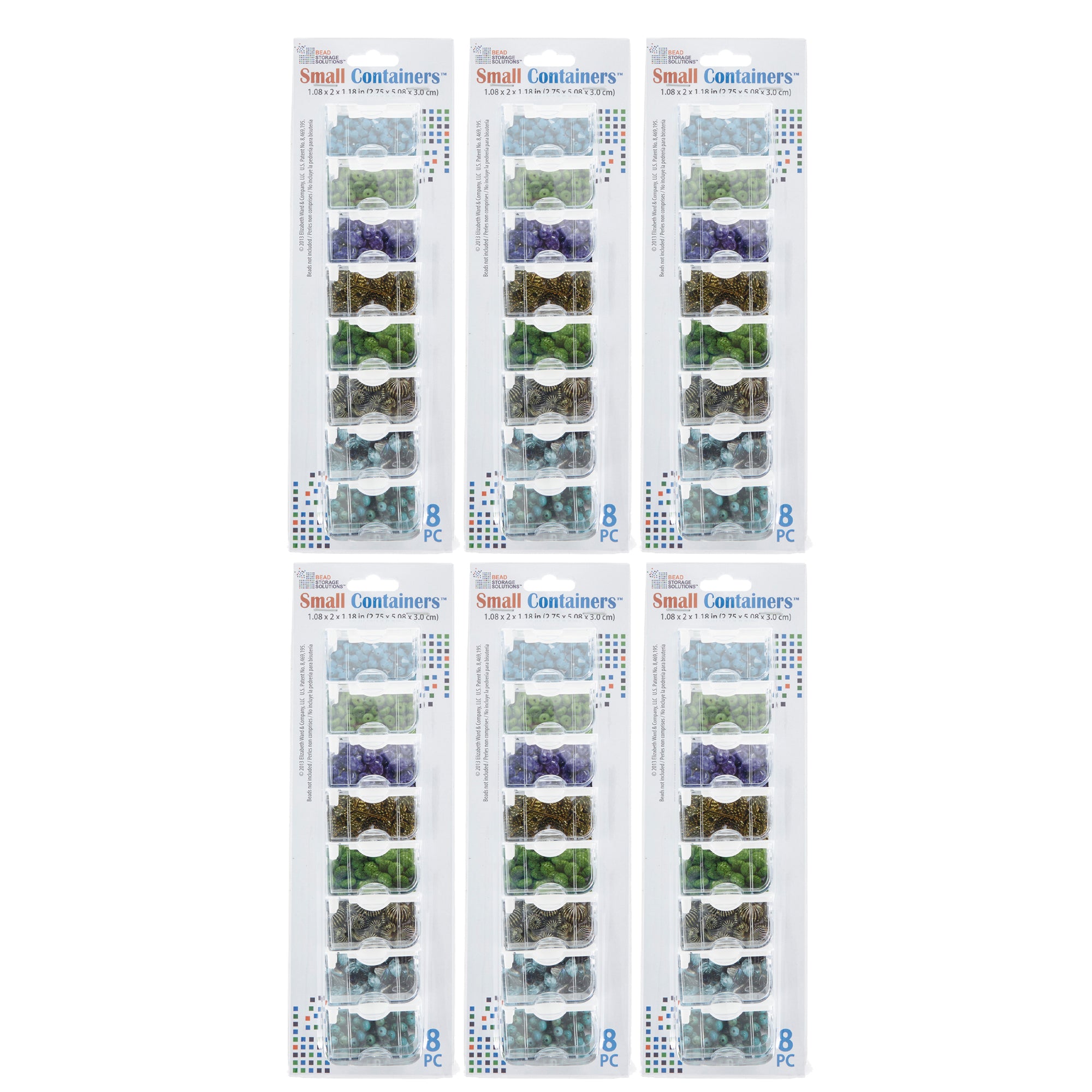 Elizabeth Ward Bead Storage Solutions 8 Piece Craft Storage Containers (6 Pack) - VMInnovations