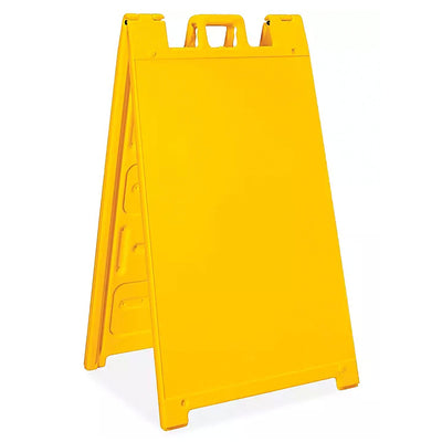 Plasticade Signicade A-Frame Portable Folding Sidewalk Sign, Yellow (3 Pack)