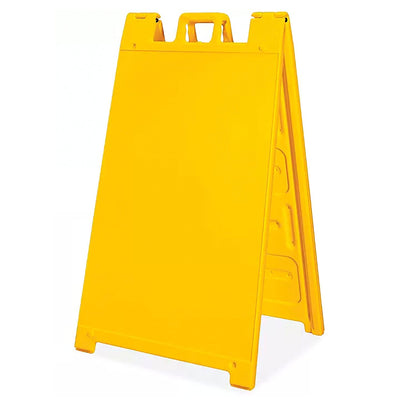 Plasticade Signicade A-Frame Portable Folding Sidewalk Sign, Yellow (3 Pack)