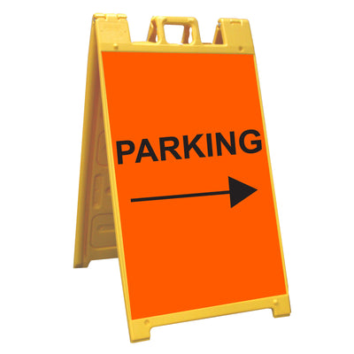 Plasticade Signicade A-Frame Portable Folding Sidewalk Sign, Yellow (3 Pack)