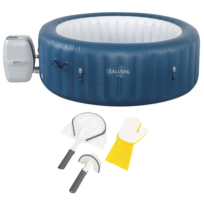 Bestway Milan SaluSap Inflatable 6 person Hot Tub with 3 Piece Cleaning Tool Set