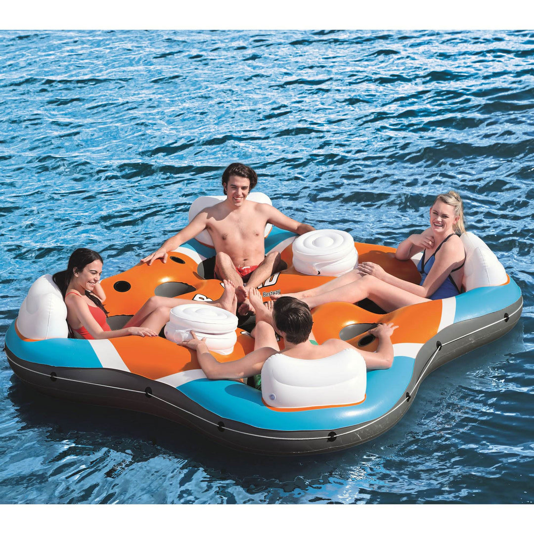Bestway Hydro-Force Rapid Rider 4 Person Lounger and Double Water Tubes (2 Pack) - VMInnovations
