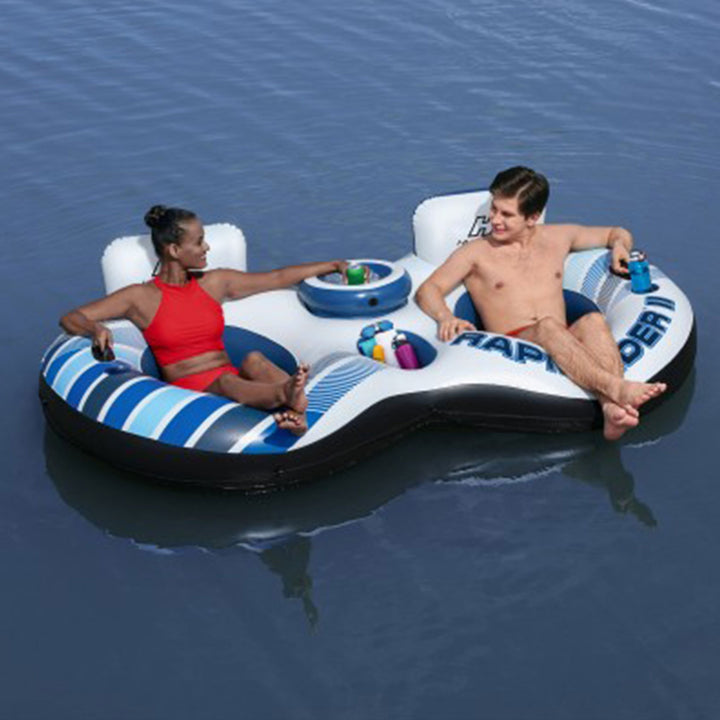 Bestway Hydro-Force Rapid Rider 4 Person Lounger and Double Water Tubes (2 Pack) - VMInnovations