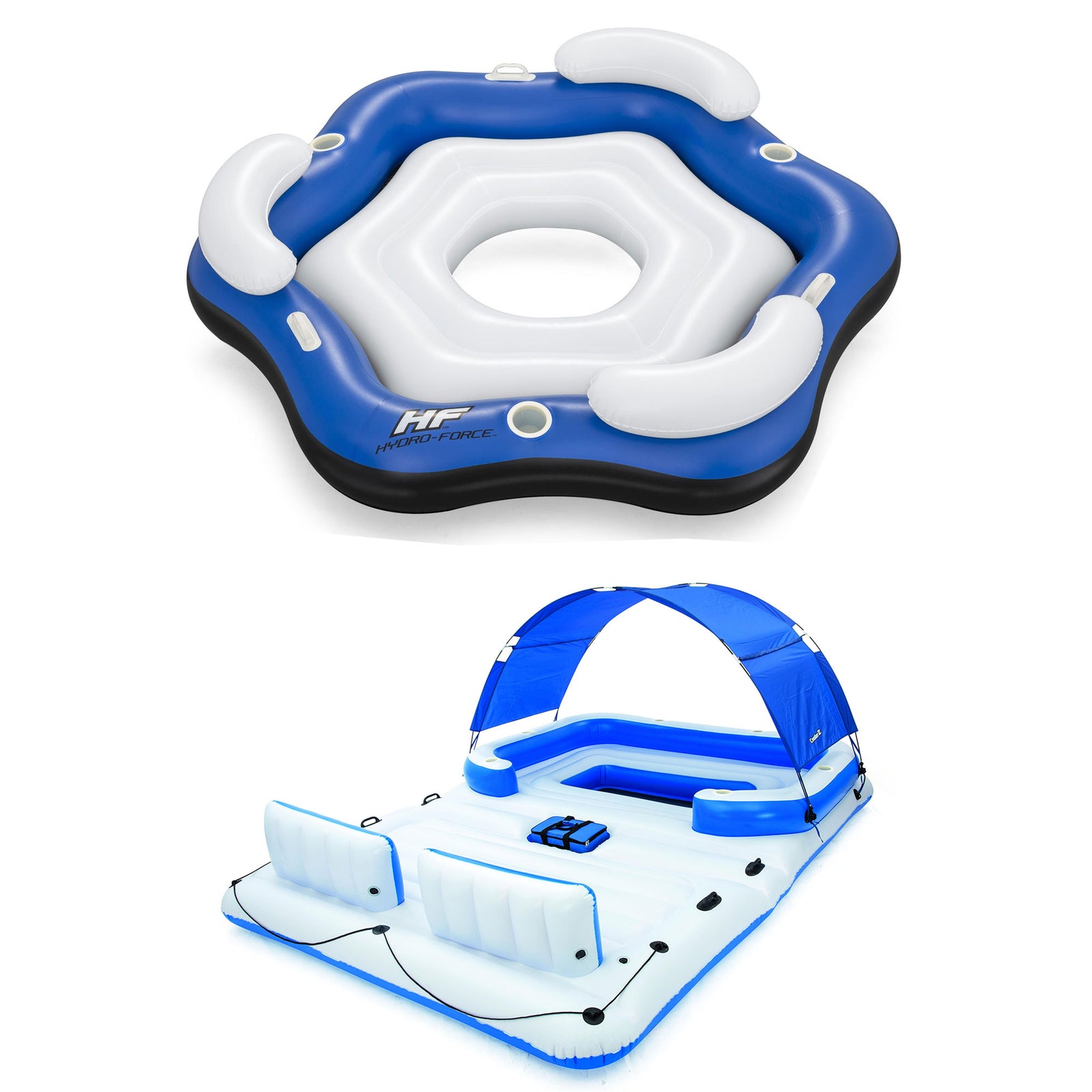 Bestway Hydro-Force X3 Innertube and Tropical Breeze Party Island Water Floats - VMInnovations