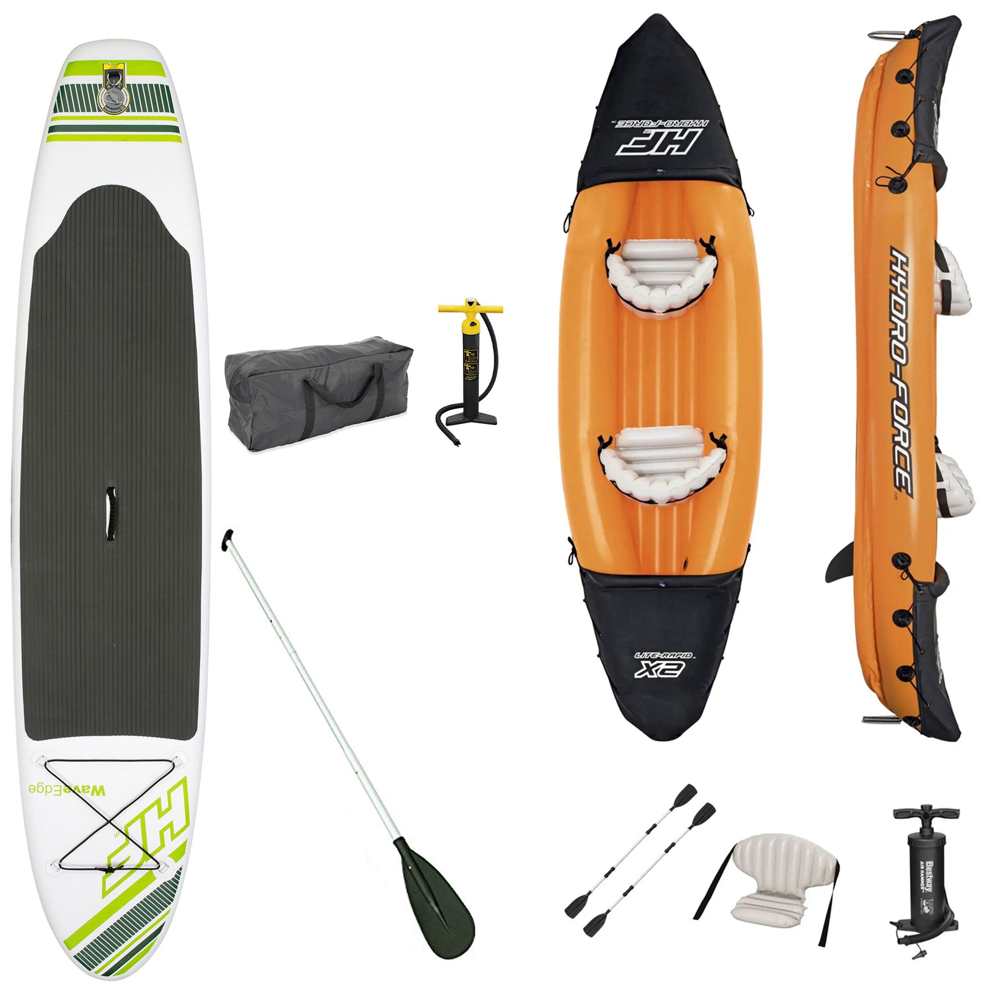 Bestway Hydro Force Wave Edge Inflatable Paddle Board with Lite Rapid Kayak