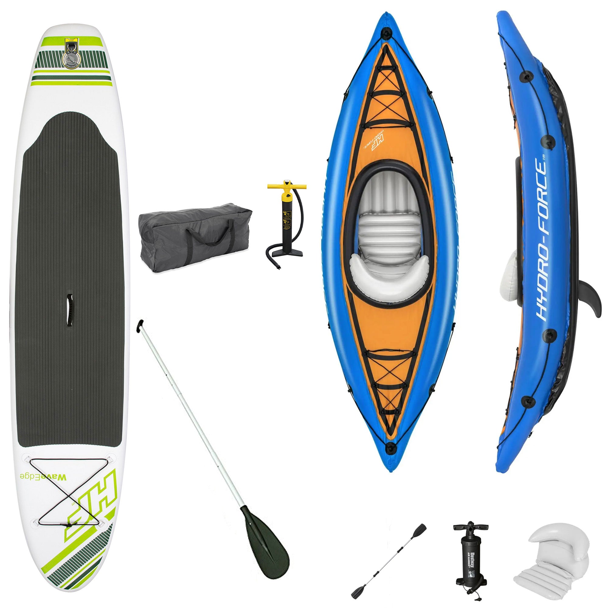 Bestway Hydro Force Wave Edge Inflatable Paddle Board with Cove Champion Kayak