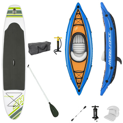 Bestway Hydro Force Wave Edge Inflatable Paddle Board with Cove Champion Kayak