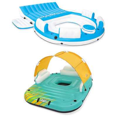 Intex Inflatable Splash N Chill Lounger & Bestway HydroForce Floating Water Raft