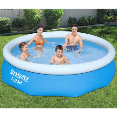Bestway 10' x 30" Fast Set Inflatable Swimming Pool Set with Filter Pump & Cover